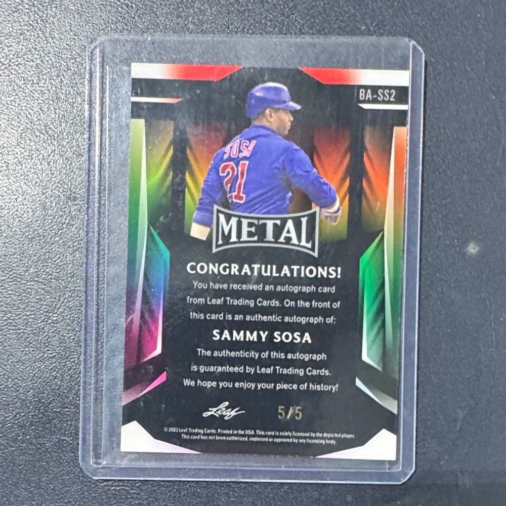 Leaf Metal Autograph Card Sammy Sosa